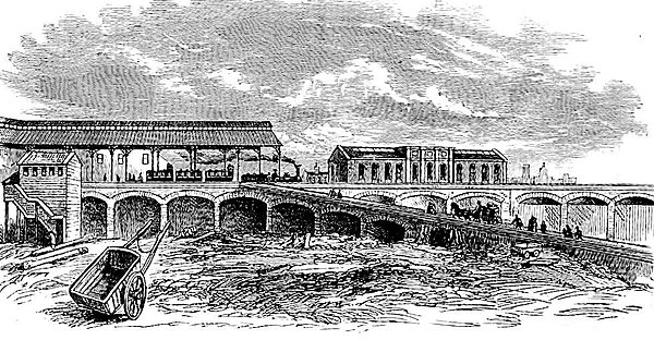 The original Waterloo station in 1848