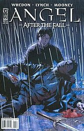 In the 13th issue of the comic book After the Fall, Connor mourns a dying Angel. Connor comic.jpg