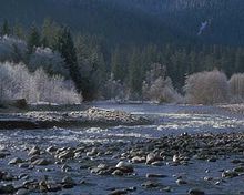 The Hoh River in winter.