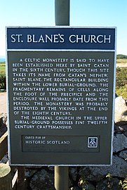 Historic Scotland Signage at the entrance to St Blane's Church Sight.