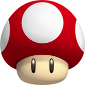 Super Mushroom, as depicted in New Super Mario Bros. U - UGO described it as "the quintessential power-up". Supermushroom.png
