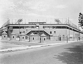 Exterior of the fifth old "Oriole Park" as it looked in 1938. Baltimore Oriole Stadium 1938 1b.JPG