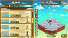 Level 64, with the upgrade screen on the left and monster on the right Clicker Heroes Level64.png