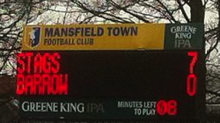 The old scoreboard at Field Mill.