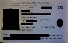 Old New Zealand passport showing the old validity period of five years New Zealand 5 Year Passport.jpeg