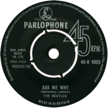 B-side label of UK single