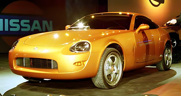 The 240Z Concept displayed in the same "Lemans Sunset" color seen on the 350Z