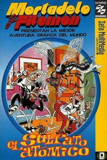 Mortadelo y Filemon, El Sulfato Atomico o'yin qutisi cover.jpg