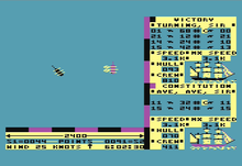 Gameplay screenshot (Atari 8-bit) Broadsides Atari 8-bit PAL screenshot.png