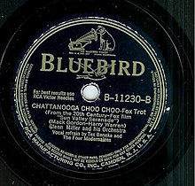 78 recording of Chattanooga Choo Choo by the Glenn Miller Orchestra with vocal solo by Tex Beneke