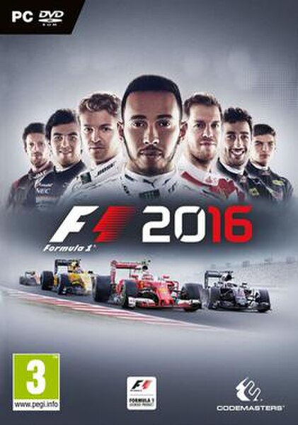 Cover art featuring from left to right: Romain Grosjean, Sergio Pérez, Nico Rosberg, Lewis Hamilton, Sebastian Vettel, Daniel Ricciardo and Max Versta