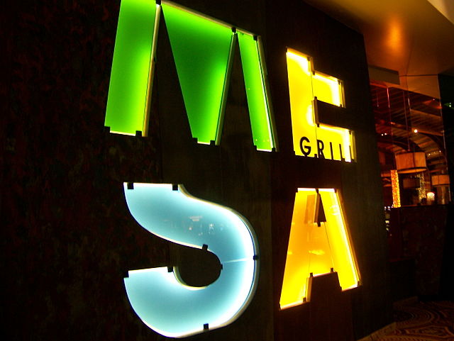 Entrance sign to Mesa Grill in Caesars Palace, Las Vegas