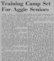 Article describing a training camp set up for senior cadets during World War I, about a month after the United States entered the war.