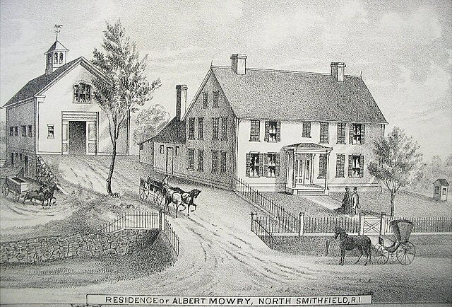 Albert Mowry farmhouse in North Smithfield in the 19th century