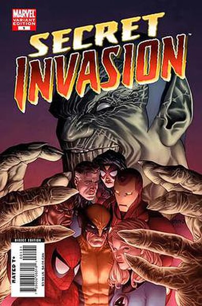 Variant cover of Secret Invasion 1 (June 2008), art by Steve McNiven
