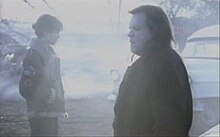 Meat Loaf and Will Estes in the music video, showing some of the style of cinematography. Meat Loaf Objects video.jpg