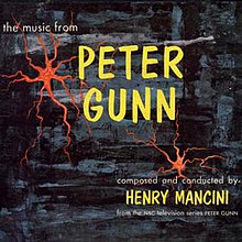 La portada del álbum de la banda sonora "La música de Peter Gunn"