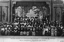 A women's convention at the Troyes Bourse, c. 1900 Troyes boursedutravail interieur1900.jpg