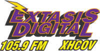 XHCOV Extasis Digital 105.9 FM logo.png