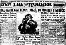 The Worker headline reporting on murder attempt on Buck Worker Buck.jpg