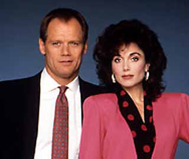Fred Dryer and Stepfanie Kramer in a 1988 promotional photo