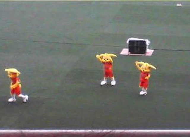 Club mascot Palchan and co performing at the 2007 All Star game.
