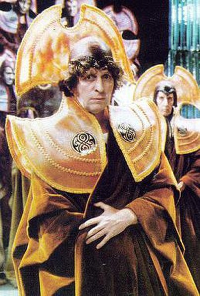 The Fourth Doctor (Tom Baker) in Time Lord regalia from The Deadly Assassin (1976).