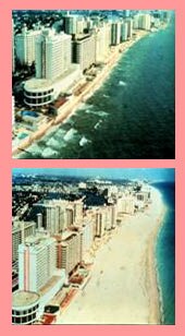 Before and after photos of beach restoration efforts, Florida coastline