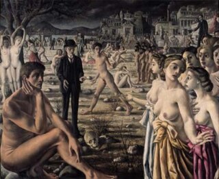 <i>The Anxious City</i> Painting by Paul Delvaux