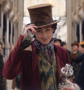 Timothée Chalamet as Willy Wonka in the 2023 film Wonka.