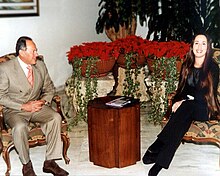 Canaan with Lebanese President Emile Lahoud at the Presidential Palace, Baabda, Lebanon, 2002 Canaan with President Lahoud.jpg