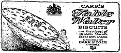 1922 newspaper advertisement Carr's-table-water-biscuits-1922-guardian.jpeg