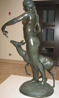 <i>Indian Maiden and Fawn</i> Sculpture by Alexander Phimister Proctor