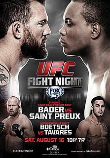 <span class="mw-page-title-main">UFC Fight Night: Bader vs. Saint Preux</span> UFC mixed martial arts event in 2014