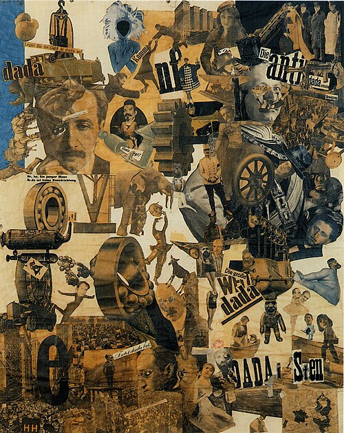 Hannah Höch, Cut with the Dada Kitchen Knife through the Last Weimar Beer-Belly Cultural Epoch in Germany, 1919, collage of pasted papers, 90x144 cm, 