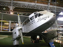 G-ADAH, built in 1935, and used by Hillmans Airways and Allied Airways until 1947. On display at the Museum of Science and Industry, Manchester, UK.