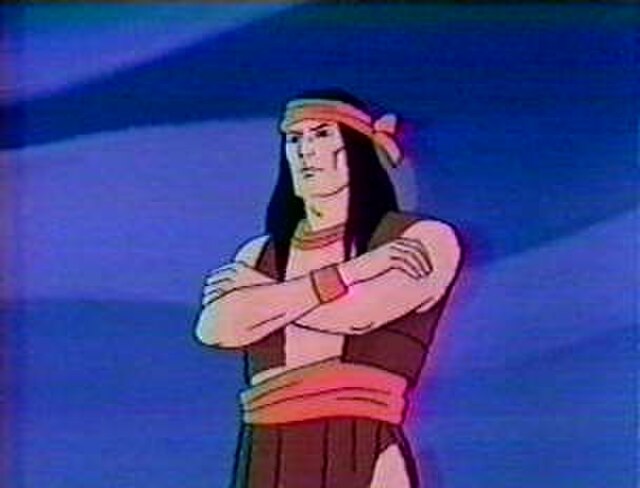 Apache Chief as he appeared in Hanna-Barbera's Super Friends animated series in the 1970s and '80s.