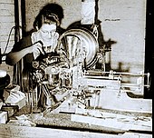 A seed-counting machine at the W. Atlee Burpee company in 1943 Burpee seed counter.jpg