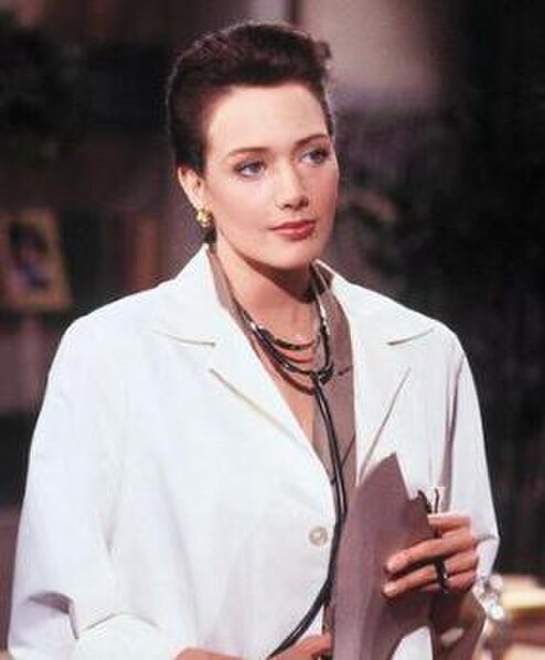 A promotional still of Taylor (Tylo) during her first episode in 1990.