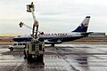 A Vanguard Airlines Boeing 737 getting deiced at Denver International Airport, February 2001.