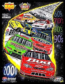 The 2000 Food City 500 program cover. Artwork by NASCAR artist Sam Bass.