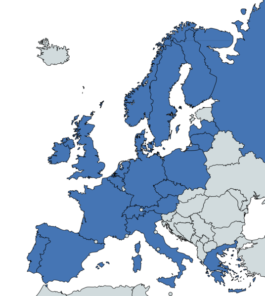 File:European countries with MLB players (through 2019).png