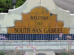 South San Gabriel welcome sign