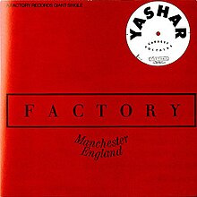 Factory UK sleeve (FAC-82) — generic red sleeve with "Yashar" sticker