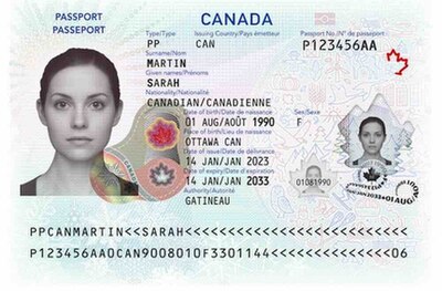 Image: Canada passport data page large 2023