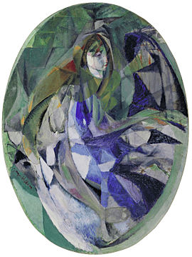 Jacques Villon, 1912, Girl at the Piano (Fillette au piano), oil on canvas, 129.2 x 96.4 cm, oval, Museum of Modern Art, New York. Exhibited at the 1913 Armory Show