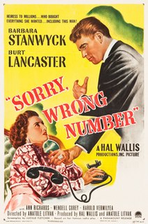 <i>Sorry, Wrong Number</i> 1948 film by Anatole Litvak