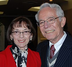 Lieber and his wife Esther celebrating her birthday in 2006. DrsDavidAndEstherLieber2006.jpg