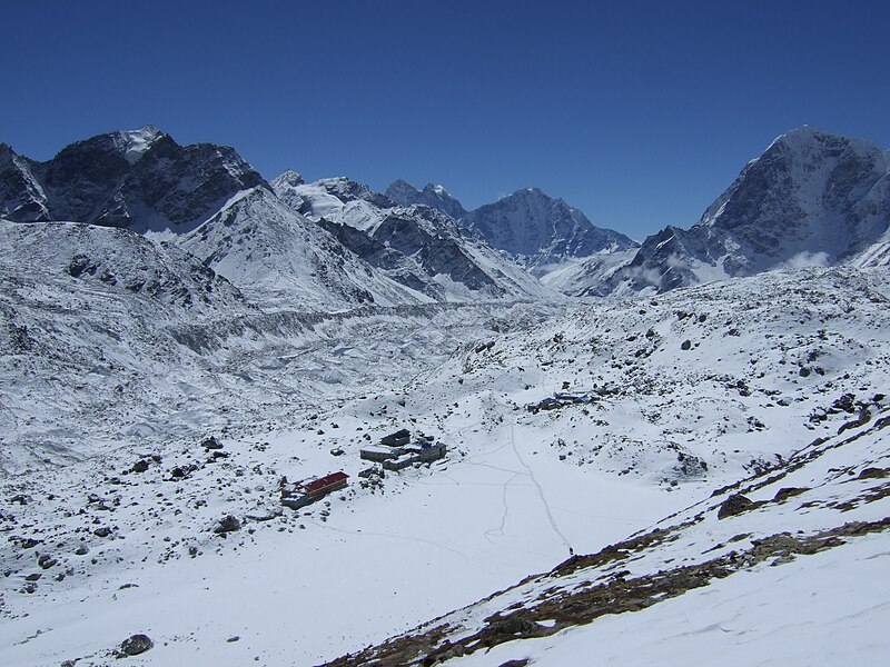 View of Gorak Shep from the North, half-way up Kala Patthar