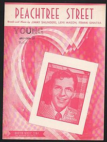 1950 sheet music cover, Barton Music, New York. Peachtree Street Frank Sinatra 1950.jpg